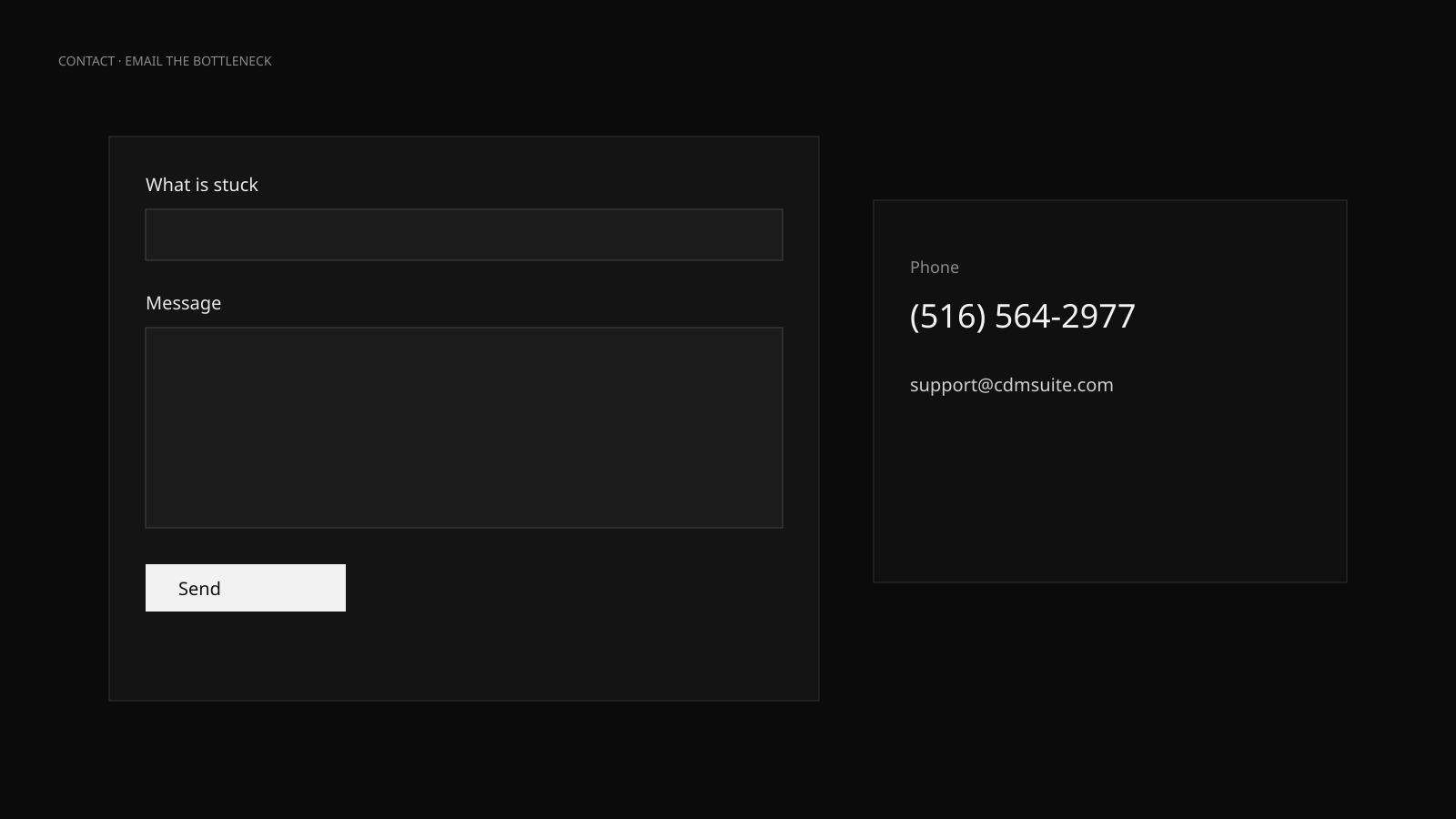 A short message form and a phone line